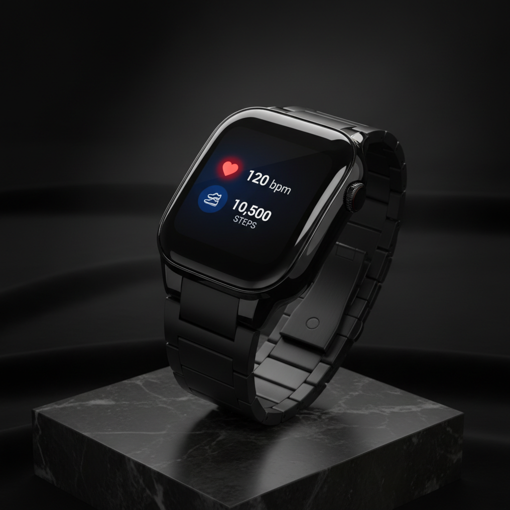 Montre connectée premium fond sombre