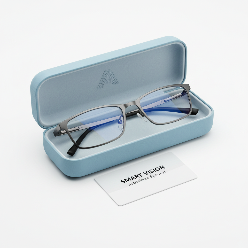Lunettes intelligentes auto-focales KAWKAW sur fond blanc